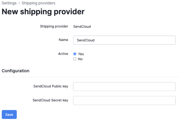 Create a new shipping provider