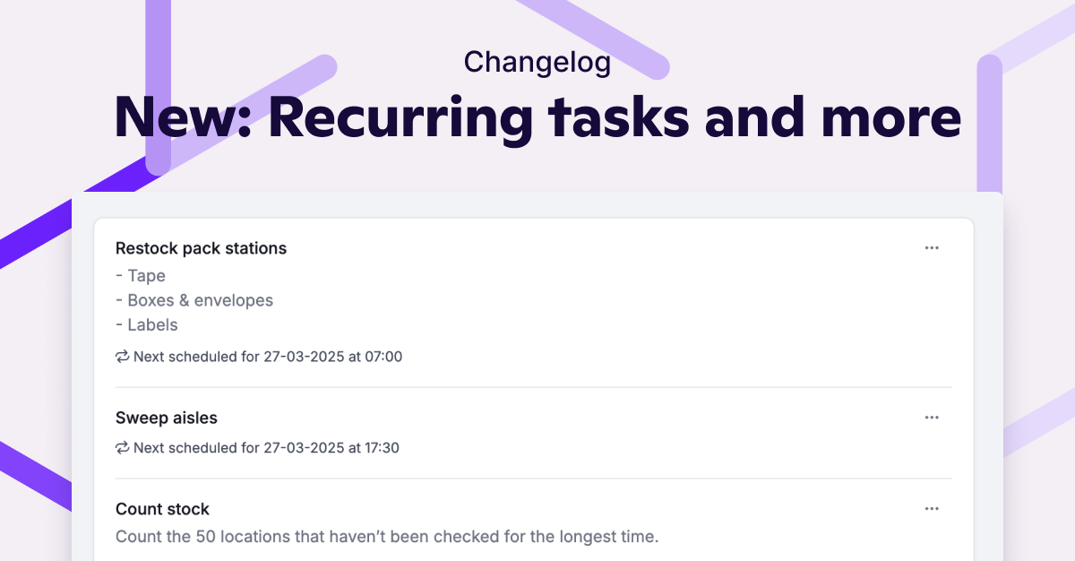 Some Task Were Change Changelog: Recurring tasks and more - Picqer Blog
