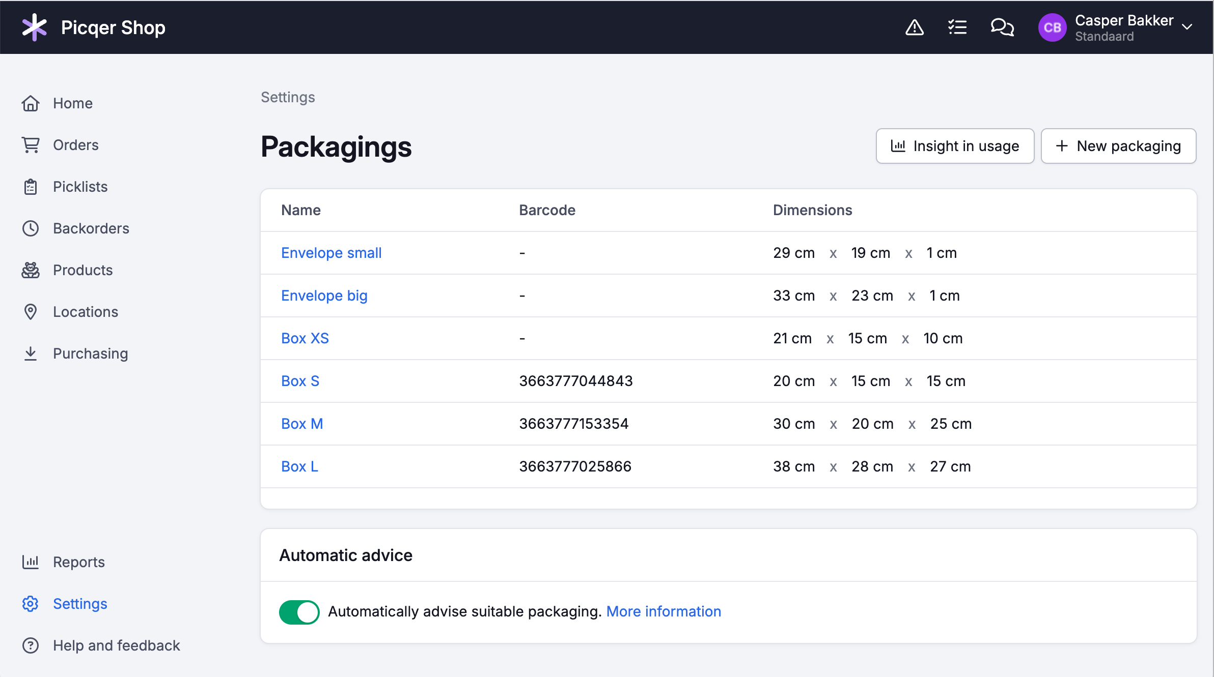 Packagings