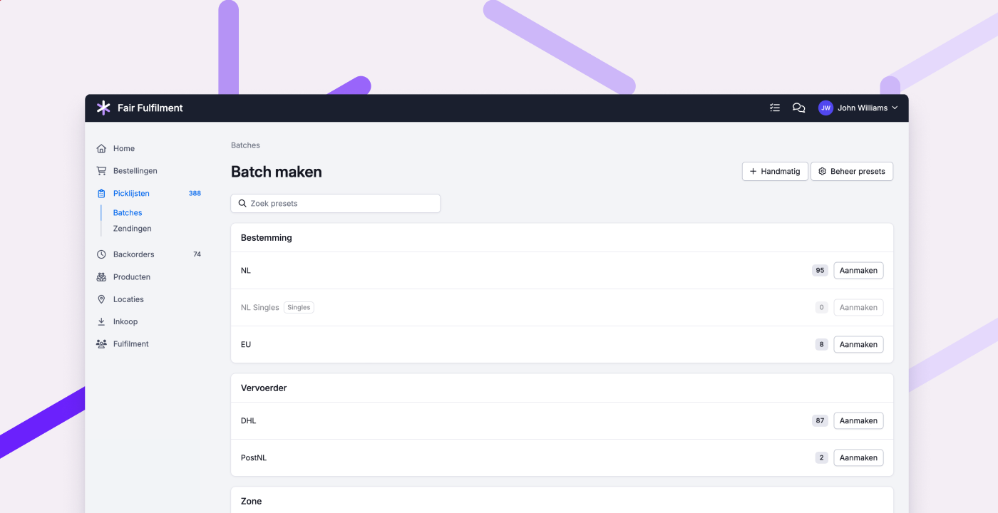 Sneller batches maken met batch presets