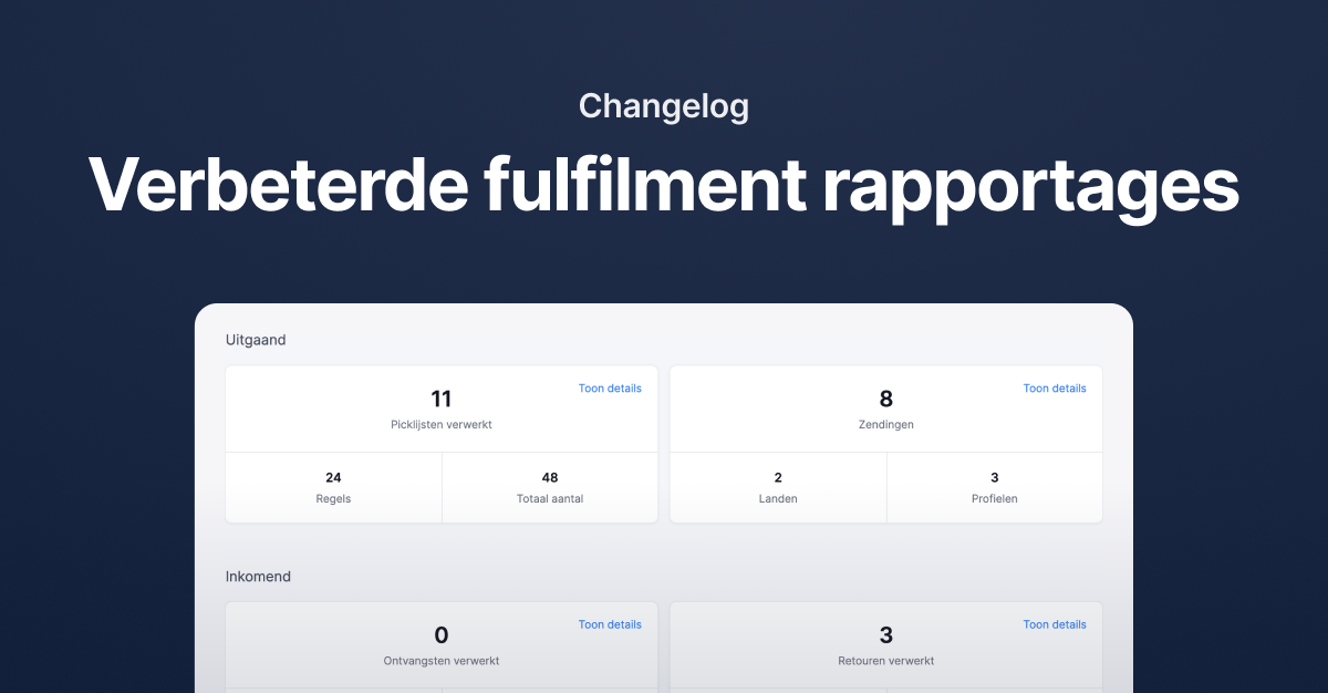 Changelog: Improved fulfillment reporting and other updates - Picqer Blog