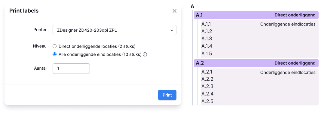 Changelog August: Print labels from the end locations at once