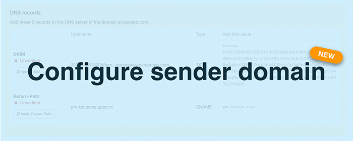 Configure sender domain