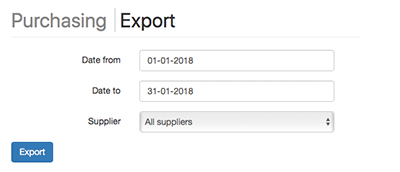 Export purchase orders to Excel