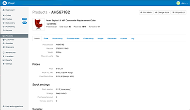 Inventory manegement in Picqer