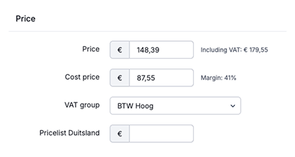 Price tiers per product