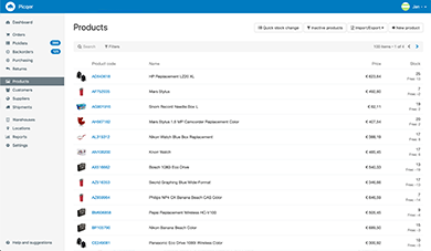 Product management in Picqer