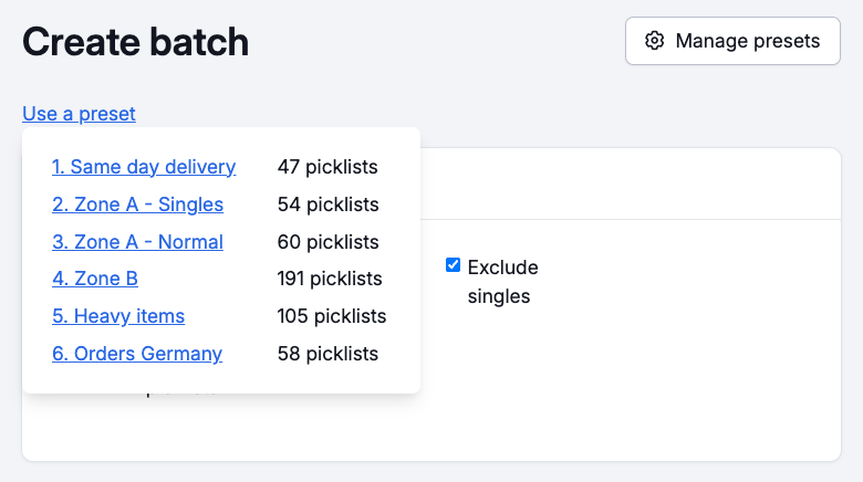 Preview of all presets