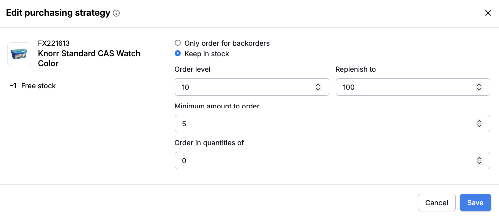 Purchase advice in the fulfilment portal
