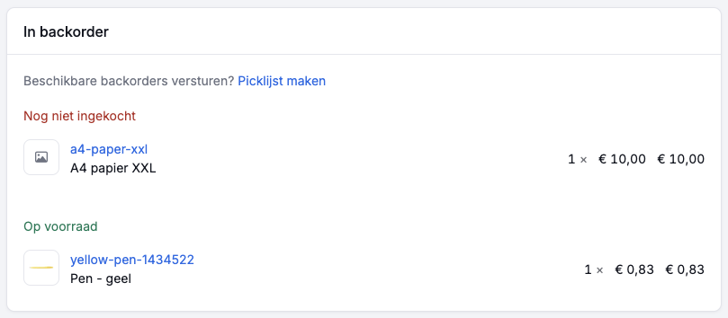 Bestelling maken