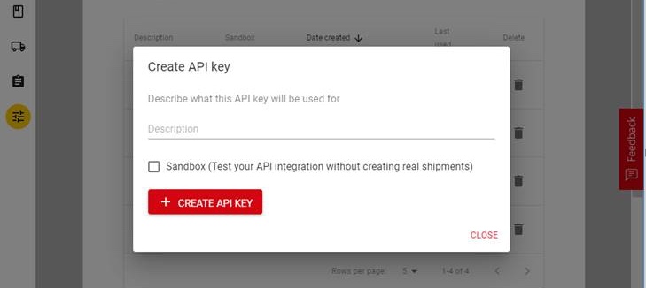 API Key creation