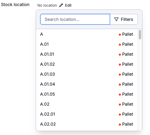 Linking a location to a product