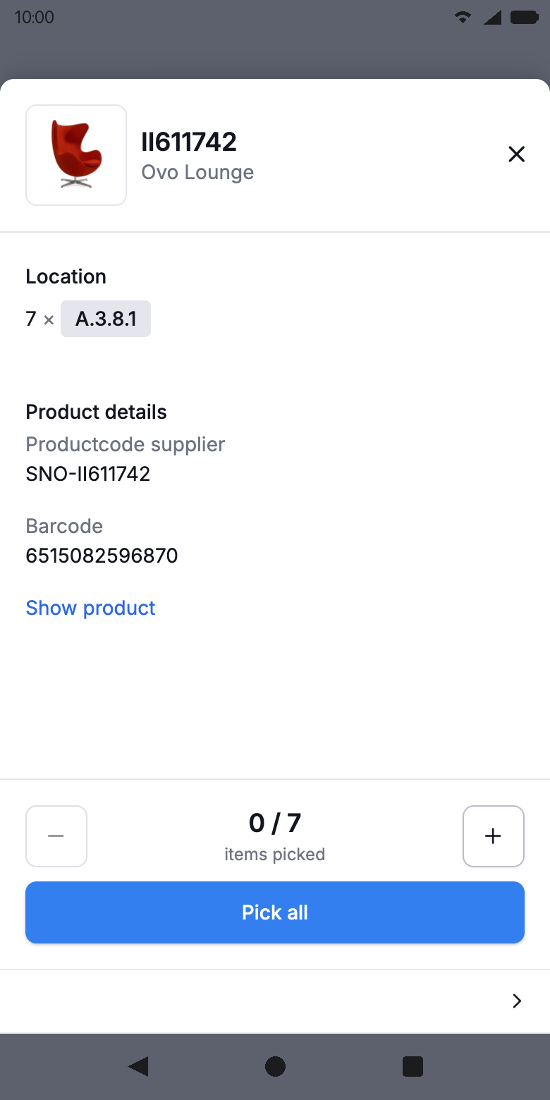Batch product view - Picqer app
