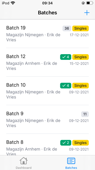 Overzicht van batches - Picqer Next app