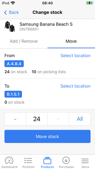 Picqer Mobile moving stock