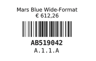 Product label with barcode and location