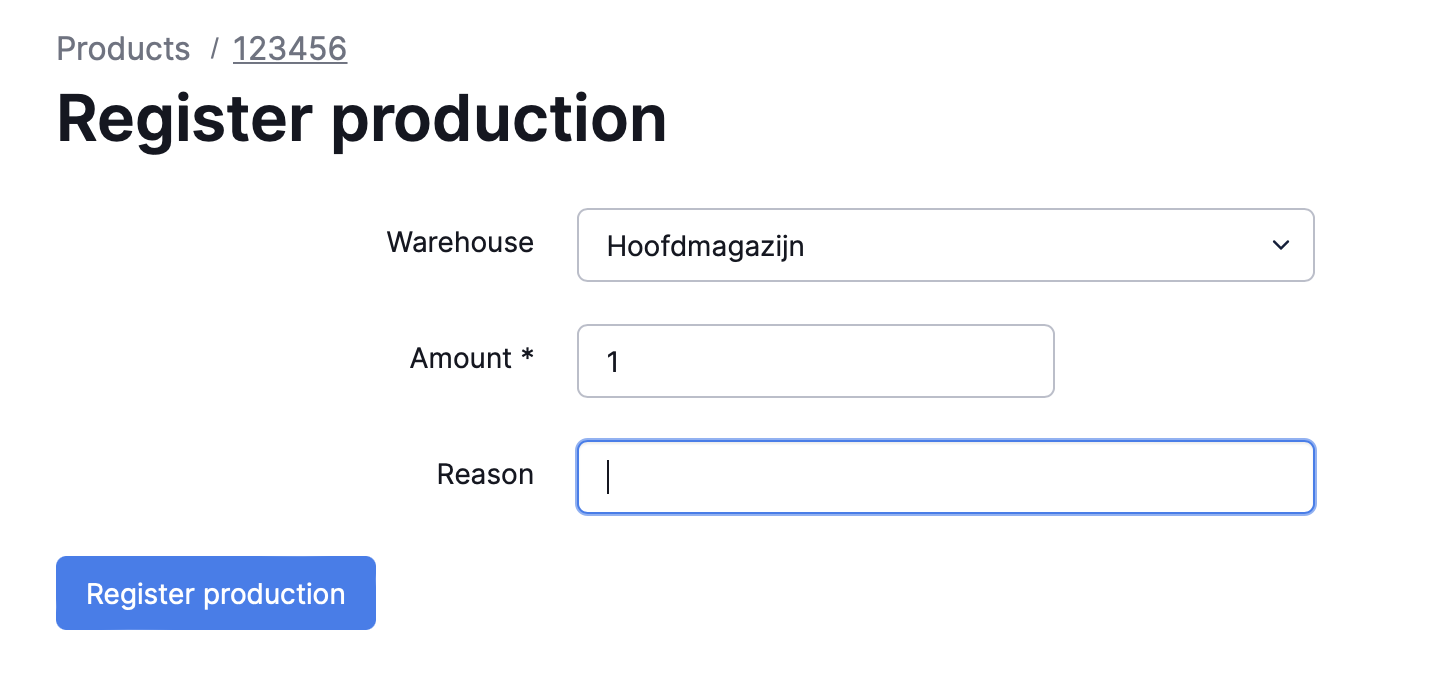 Production of composition with own stock