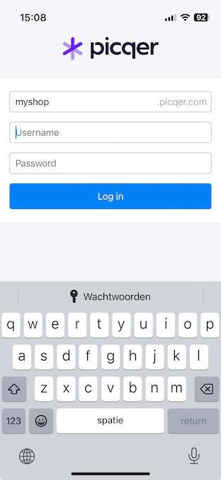 Logging in with subdomain - Picqer app