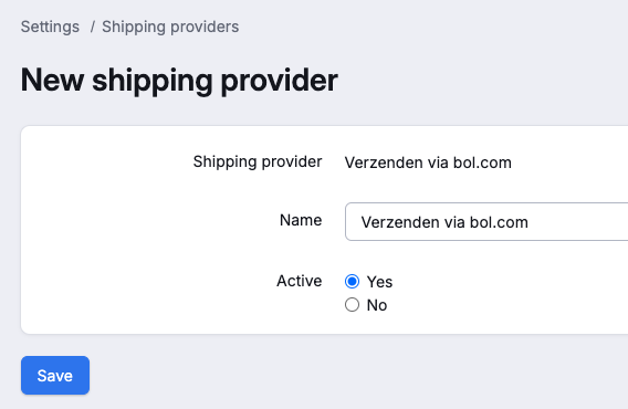 Link Shipping via Bol