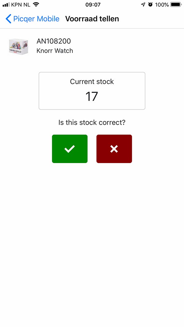 Picqer stock count screen