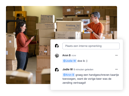 Eenvoudig onderling communiceren over bestellingen